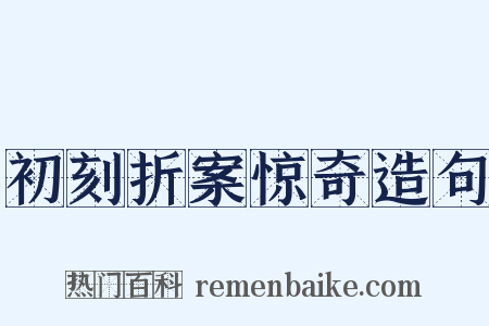初刻折案惊奇造句是什么意思的图片